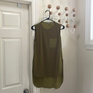 Cos - 100% Silk Sleeveless Shirt Flowly Top  - Green - SX